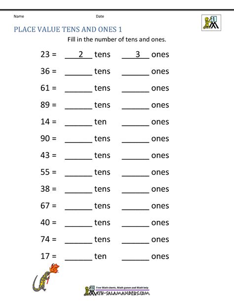 Write Tens And Ones Nice Printable Worksheet For Kids Worksheet Bee