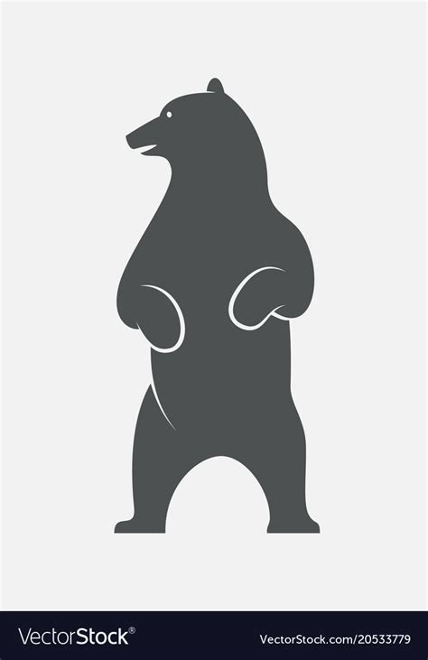 Standing Bear Silhouette Royalty Free Vector Image