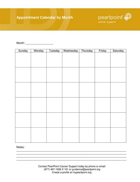 Monthly Appointment Calendar Templates At