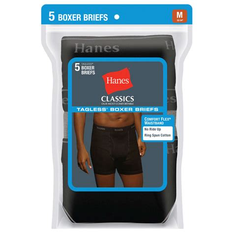 Hanes Mens Classics Tagless Boxer Briefs 5 Pack Bobs Stores