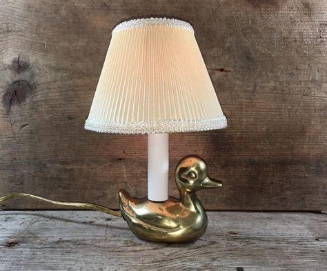 Vintage Brass Duck Nightlight Marshlands Fowl Accent Lighting Nature