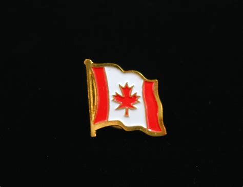 Canadian Flag Lapel Pin Maple Leaf Red And White Enamel Etsy Flag