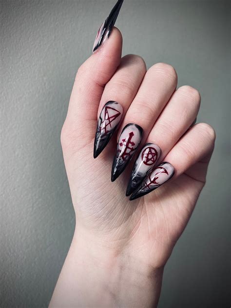 Gothic Occult Witchy Demon Satanic Press On Nails Etsy Australia