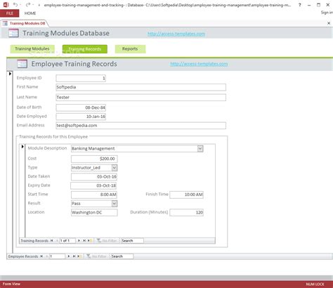 The database can generate 15 different reports and is a great showcase for learning and customizing access databases. Download Employee Training Management and Tracking Software for MS Access 1.0