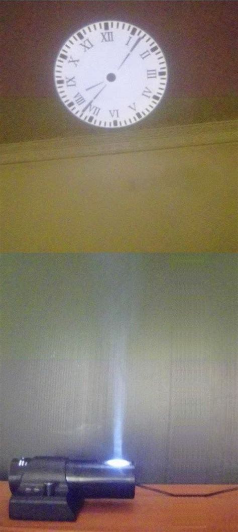 7 inch extra large screen white led display. projection wall clock, projector ceiling clock, analog ...