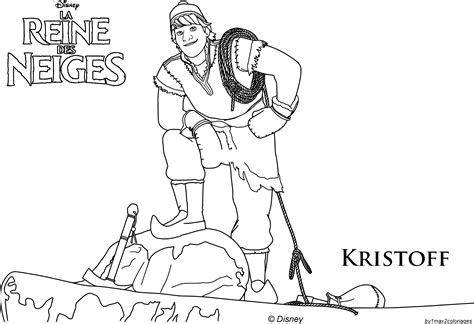 Coloriage Kristoff Reine des Neiges à imprimer