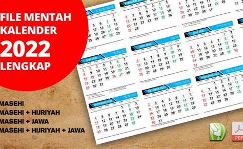 Download Kalender 2022 Lengkap Masehi Jawa Hijriyah Vektor Otosection