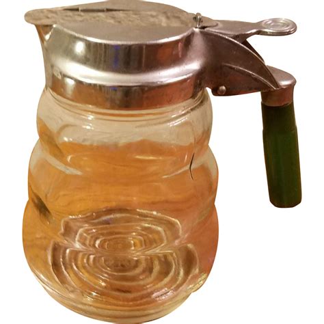 Glass Honey Syrup Dispenser from second-time-around on Ruby Lane