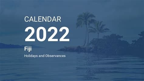 Year 2022 Calendar Fiji