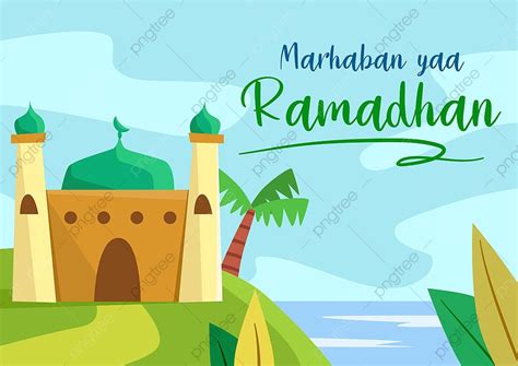 Gambar Salam Ramadhan Marhaban Ya Dengan Wallpaper Masjid Di Alam