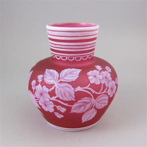 English Cameo Glass Vase From Greencountry On Ruby Lane