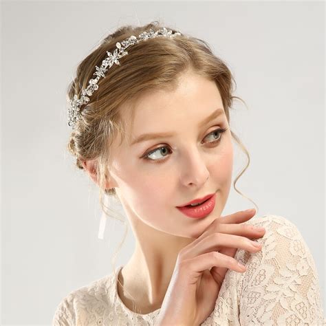 New Pearl Crystal Flower Tiara Crown Wedding Hair Accessories Headpiece