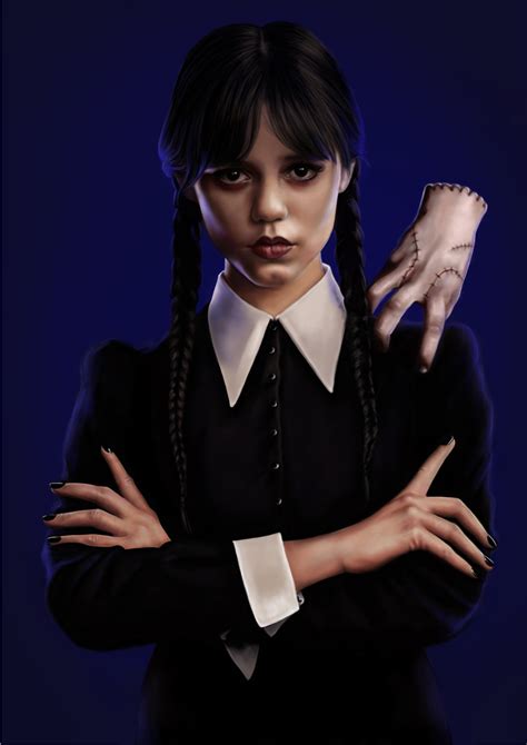 Artstation Wednesday Addams Digital Art