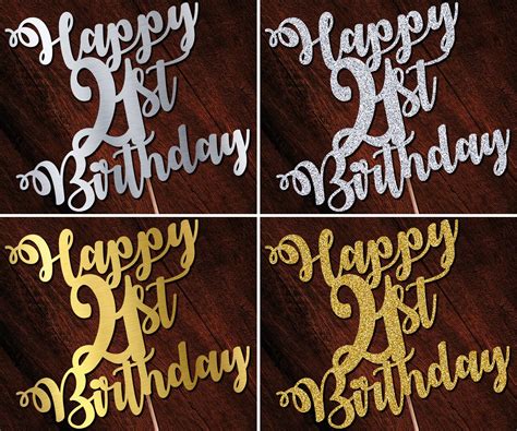 Personalised Custom Cake Toppers 21st Birthday Happy 21st Etsy