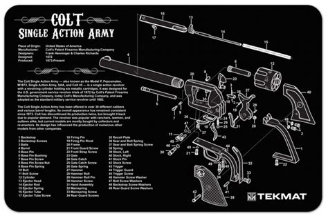 Colt Single Action Army 45 Revolver Cutaway Diagram Tekmat Firing