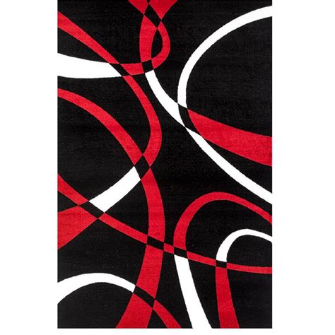 Luxe Weavers Victoria Collection Red 5x7 Modern Abstract Polypropylene