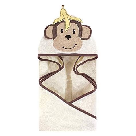Hudson Baby Animal Face Hooded Towel Banana Monkey One Size Hooded