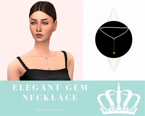 Elegant Gem Necklace Glitterberry Sims Sims 4 Sims Sims 4 Game Mods
