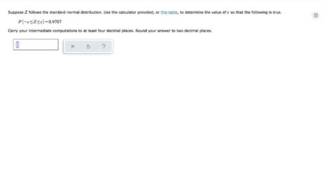 Solved Suppose Z Follows The Standard Normal Distribution