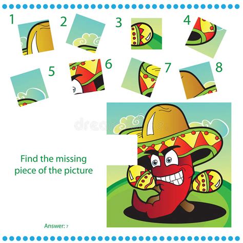 Find Missing Piece - Puzzle Game for Children Stock Vector ...