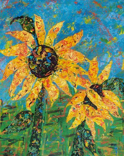 Daily Painters Abstract Gallery Art For The Cure Sunflower Whimsy
