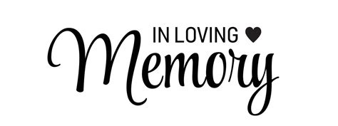 In Loving Memory Vector Black Ink Lettering Isolated On White
