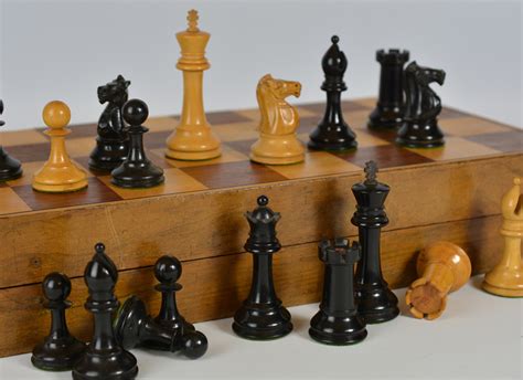 Ref1682 English Staunton Chess Set And Board Box Antique Chess Shop