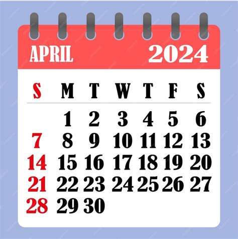 Kalendarz Listowy Na Kwiecień 2024 Tydzień Zaczyna Się W Niedzielę