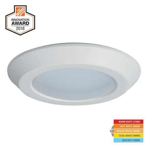 Ceiling lights come in a variety of types: Halo BLD 6 in. White Selectable CCT (2700K-5000K ...