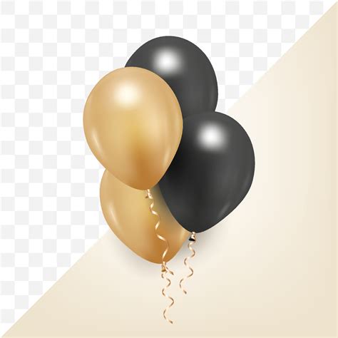 3d Black And Golden Balloon Vector Illustration 3192898 Vector Art At