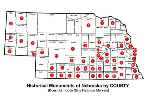 Historical Markers Of Nebraska By Countycourtesy History Nebraska