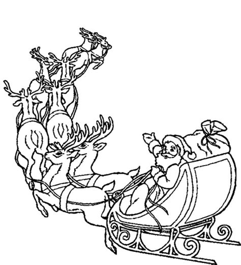 This coloring page shows santa collecting toys for children. Santa Claus Ride His Famous Sleigh Coloring Pages ...