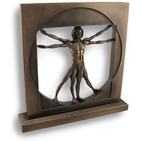 Amazon Com Vitruvian Man By Leonardo Da Vinci Male Nude Figure Bronze Powder Cast Statue