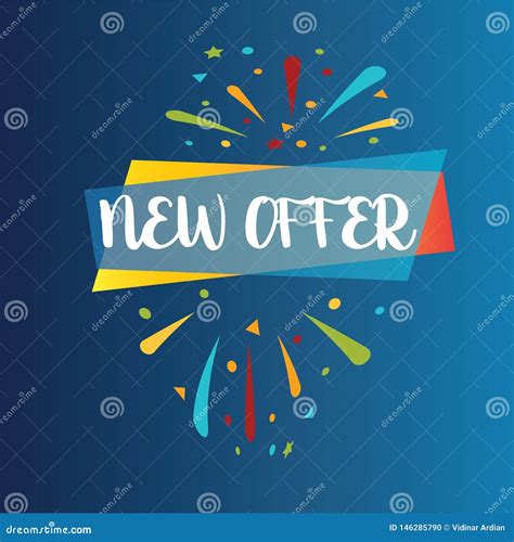 New Offer Isolated On Blue Background Realistic Vector Paper Template