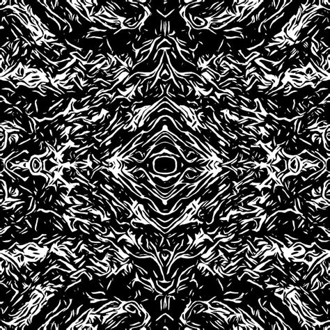 Psychedelic Graffiti Symmetry Art Abstract In Black And White Digital