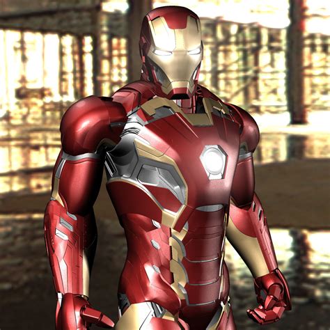 Iron Man Mark 45 Avengers Aou 3d Model Rigged Obj Ma Mb