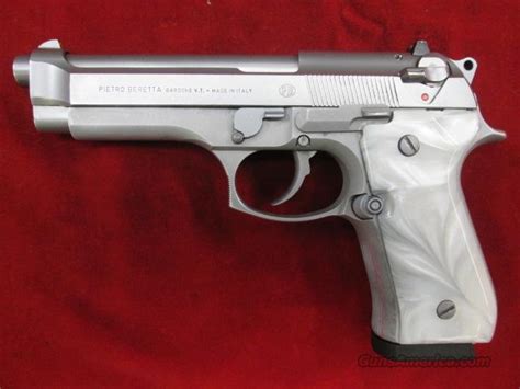 Beretta 92fs Stainless Inox W White Pearl Grip For Sale