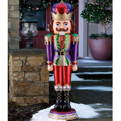 6ft (1.9m) Indoor/Outdoor Polyresin Christmas Nutcracker with 32