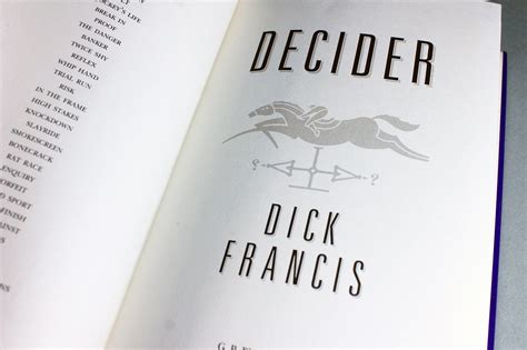 decider dick francis first edition hardcover book novel thriller suspense mystery