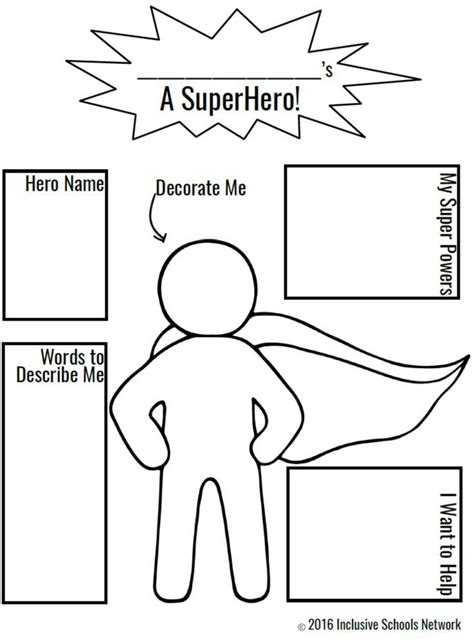 Creating A Superhero Worksheet