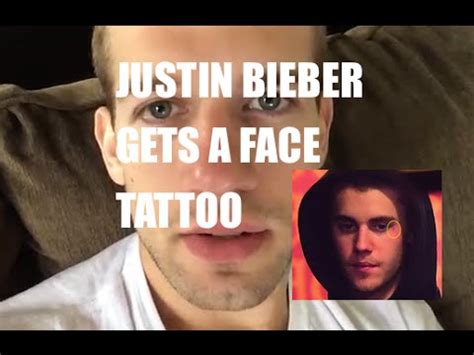 Justin bieber has got a tattoo of a small bird, also known as a seagull in flight position on his left hip as his first tattoo. JUSTIN BIEBER FACE TATTOO WHY?!? - YouTube