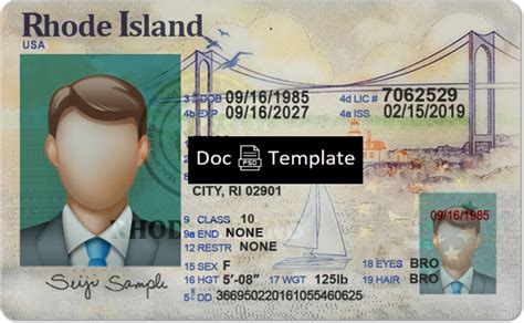 Rhode Island Driver License Template Psd Psd Templates