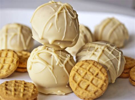 These sweet and crispy cookies have a distinctively creamy filling that really makes this pie into an amazing treat. Nutter Butter Truffles | So Freakin' Delicious!