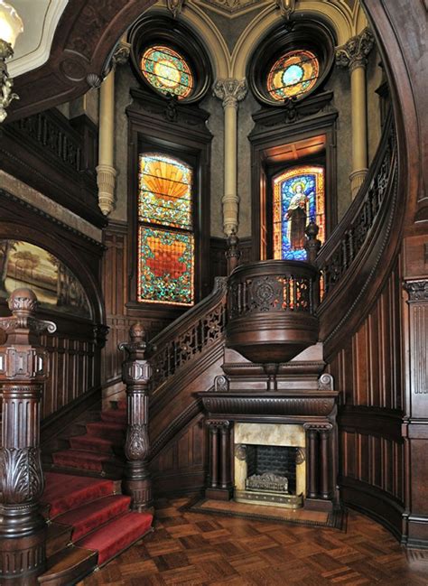 Inside The Collectors House Dark Rich Woods Winding Staircase A