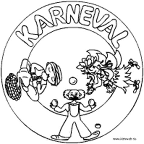 Fasching mandala mit lustigen faschingshüten. Fasching-Mandala im kidsweb.de