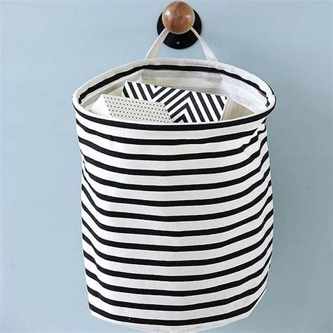 Nautical Striped Handled Laundry Basket Bag By Little Baby Company