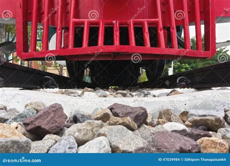 Red Bumper Of Diesel Train On Railway Stock Photo Image Of Train