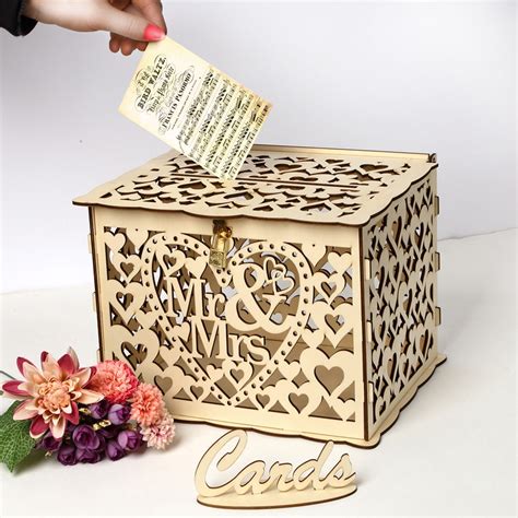 The plans are customizable, even if you're not sure about the date. Wedding Decor DIY Wedding Gift Wooden Card Box Money Box ...