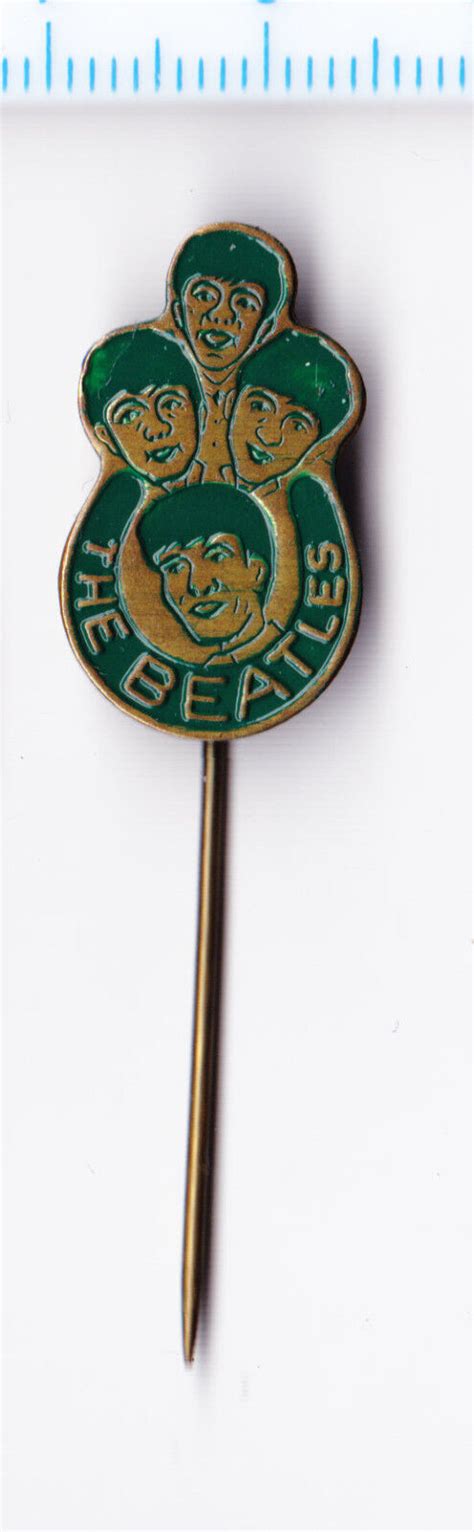 Vintage Metal The Beatles Pin Badge 1960s Original John Lennon Paul