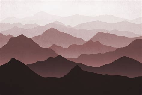 Red Mountain Ii Wallpaper Happywall Mountain Paintings Mountain